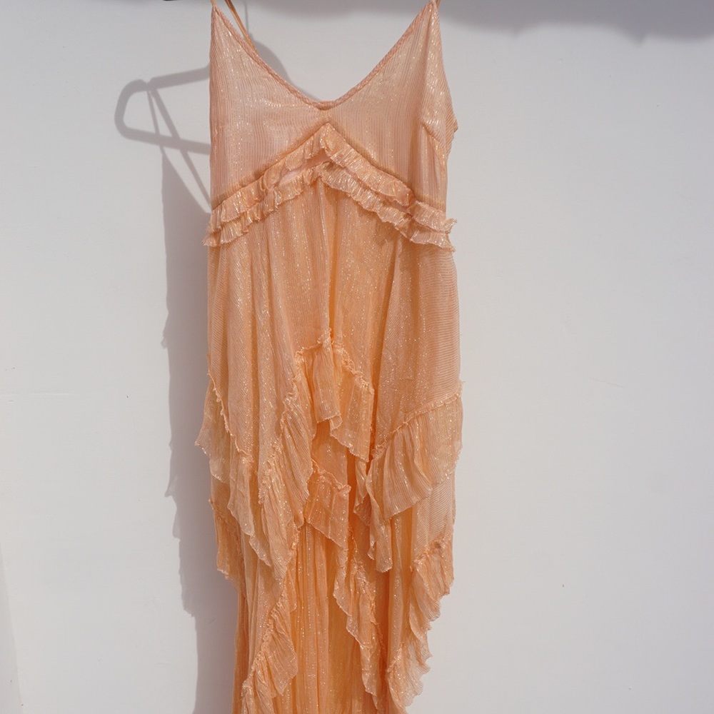 FREE PEOPLE ONE PEACH SHIMMER DRESS